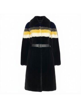 Louis Vuitton Fur Mink Long Coat 34 Black Silk Lining